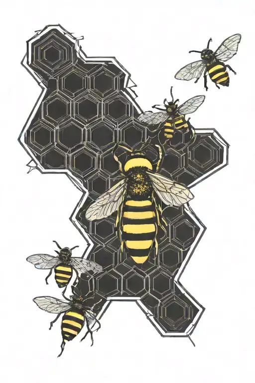 bee hive tattoo design idea