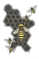 bee hive tattoo design idea
