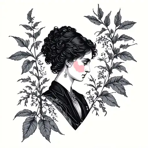 pride and prejudice black and grey neo traditional tattoo with plants tattoo design idea