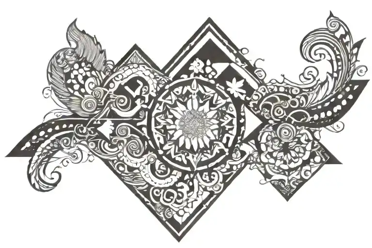 I want a wrist band tattoo that represents me, I love travelling, being alone, listening to good music and I am a big de tattoo design idea