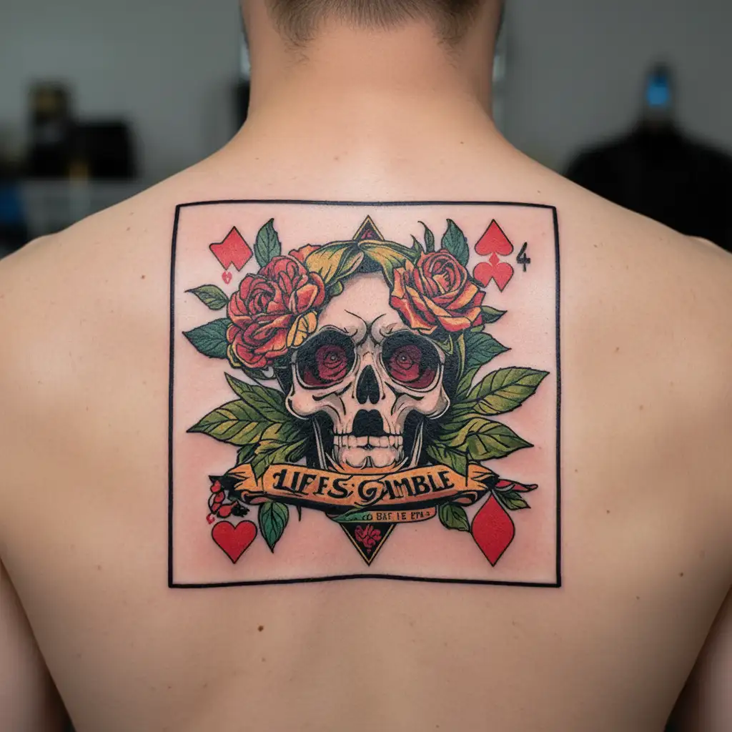 life is a gamble tattoo design idea