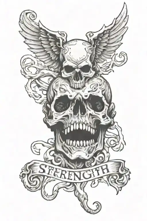 Strength Wisdom Charm Enigma tattoo design idea