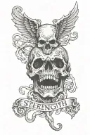 Strength Wisdom Charm Enigma tattoo design idea
