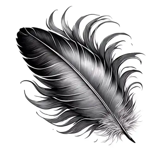 duck feather tattoo design idea