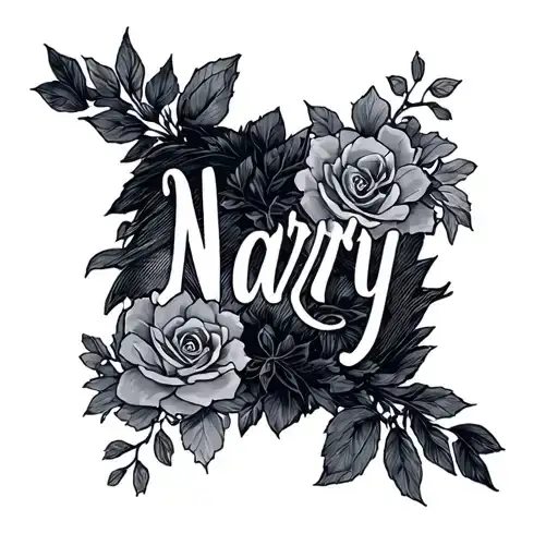 "Narry " letting go gentle tattoo design idea