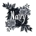 "Narry " letting go gentle tattoo design idea