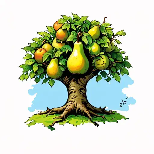 pear tree tattoo design idea