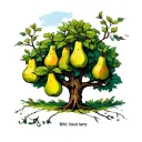pear tree tattoo design idea