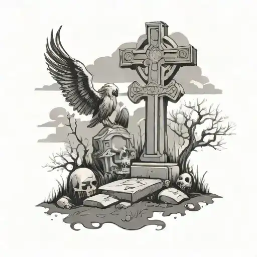 Graveyard tattoo design idea