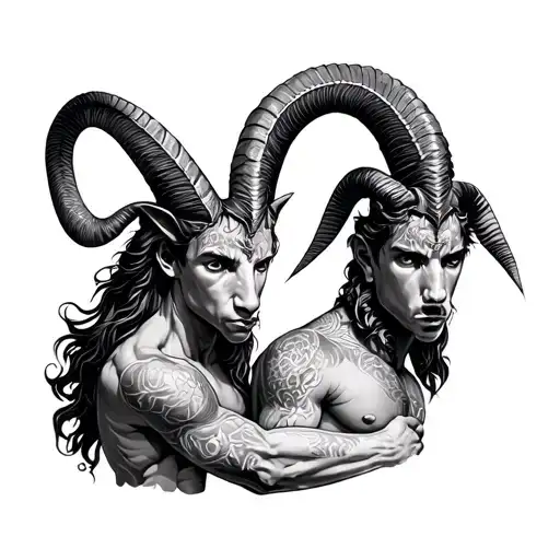 Libra Capricorn father and son tattoo design idea