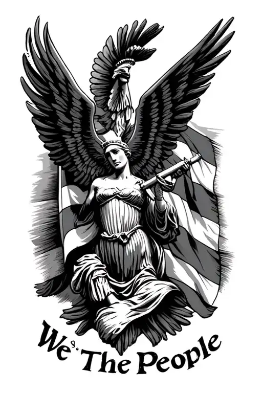 We the People 1776 flag tattoo design idea