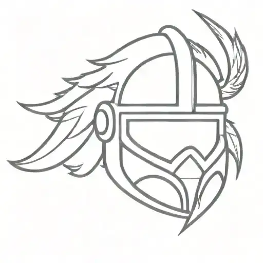 Angel wings forming the shape of a fire helmet tattoo design idea