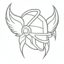 Angel wings forming the shape of a fire helmet tattoo design idea