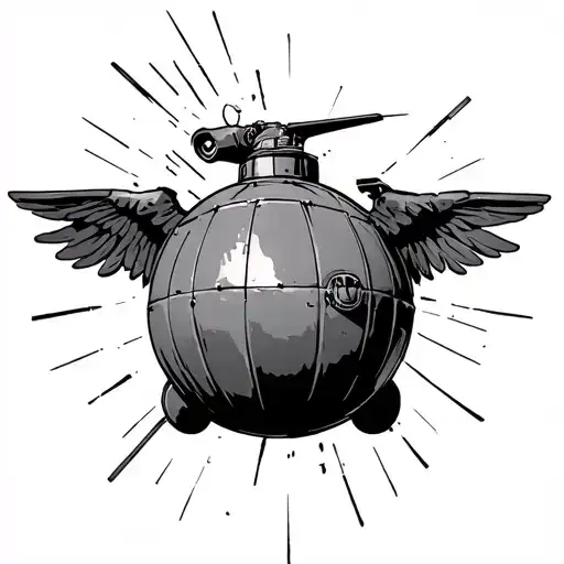 Helldiver 2 500kg bomb tattoo design idea