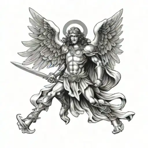 saint michael archangel tattoo design idea