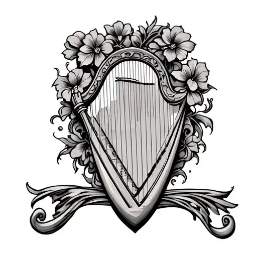 Irish harp tattoo design idea