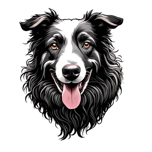 sheepdog moving sheep tattoo design idea