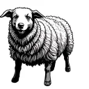sheepdog moving sheep tattoo design idea