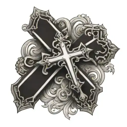 religious cross chest tattoo tattoo design idea