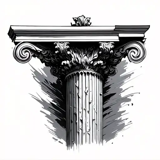 Roman Pillar tattoo design idea