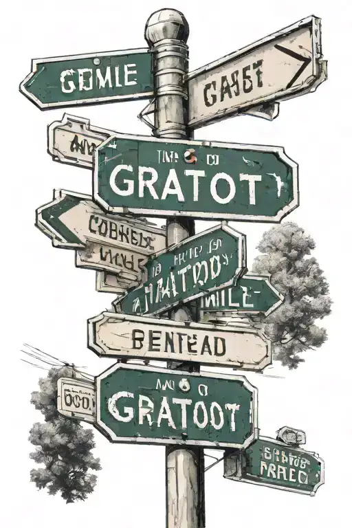 street sign GRATIOT and 7 MILE tattoo design idea