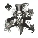 characters from the Alice in Wonderland tattoo design idea