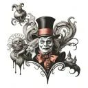characters from the Alice in Wonderland tattoo design idea