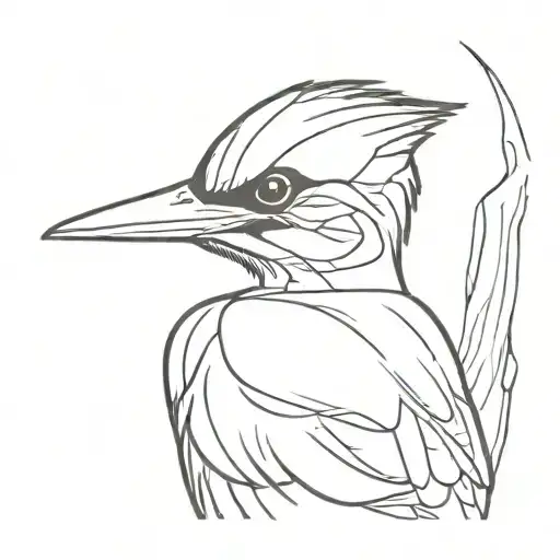 pileated woodpecker pecking tattoo design idea