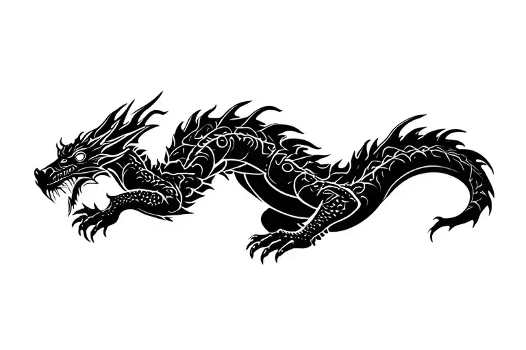 very aggressive dragon tattoo with the tattoo design idea