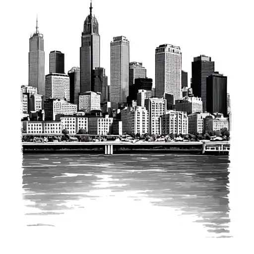 Pittsburgh Skyline tattoo design idea