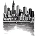 Pittsburgh Skyline tattoo design idea