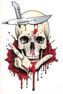 medial scalpel with blood dripping tattoo design idea