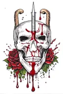 medial scalpel with blood dripping tattoo design idea