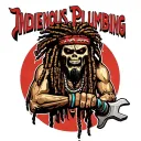 "Indigenous Plumbing " "Indigenous Plumbing " gangsta dread locks Native American holding wrench tattoo design idea