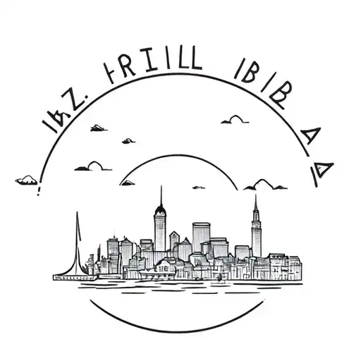 ibiza city skyline tattoo design idea