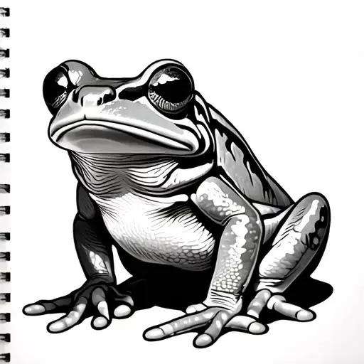 tree frog sitting tattoo design idea