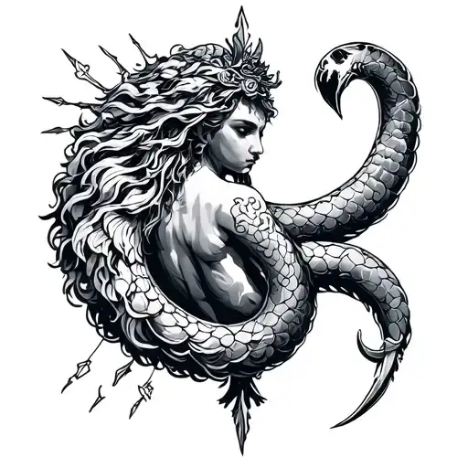 zodiac sign ophiuchus tattoo design idea