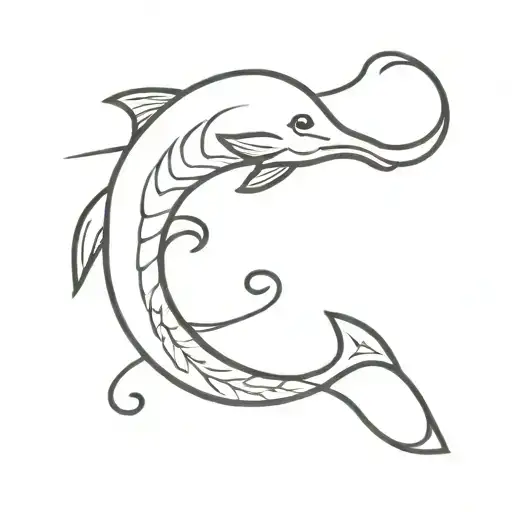 Alaska fish hook tattoo design idea