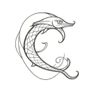 Alaska fish hook tattoo design idea