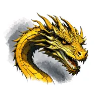 sketch for tattooing yellow earthen dragon tattoo design idea