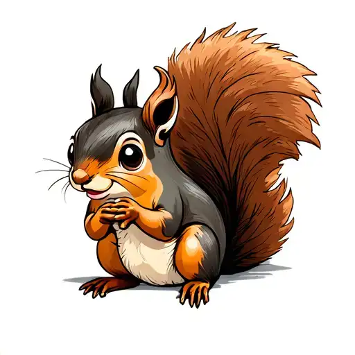 squirrel tattoo design idea