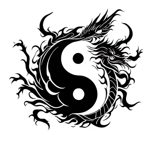 Dragon Yin Yang tattoo design idea
