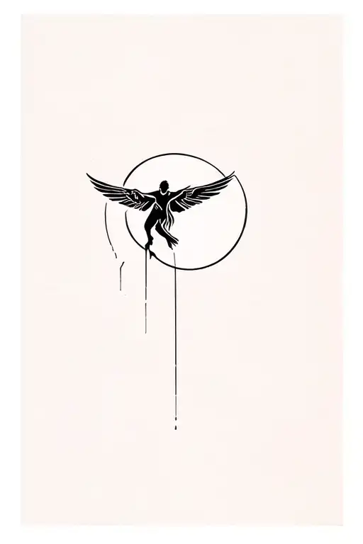 icarus flying towards the sun tattoo design idea