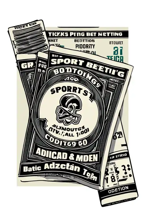 sports betting ticket and addiction  tattoo design idea