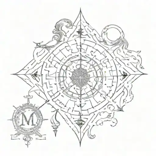 The marauder's map with eating disorder symbol tattoo design idea
