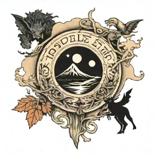 Middle earth tolkien tattoo design idea