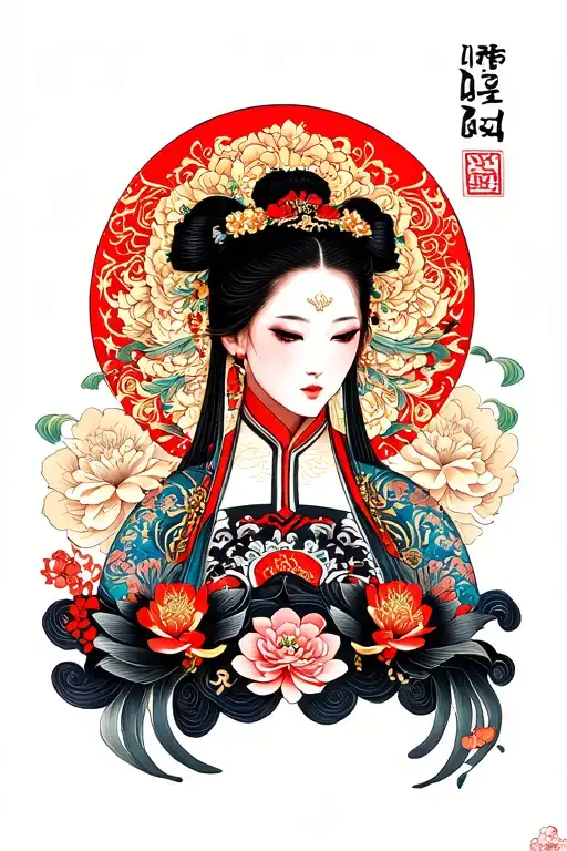 Korean dancheong tattoo design idea