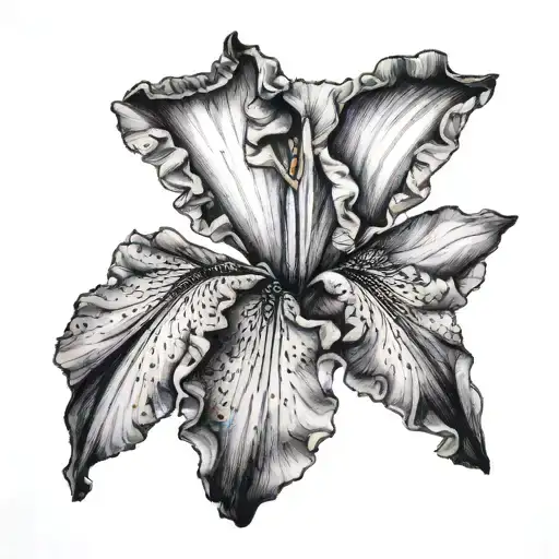 Purple Iris tattoo design idea