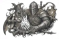 Dark souls bonfire tattoo design idea