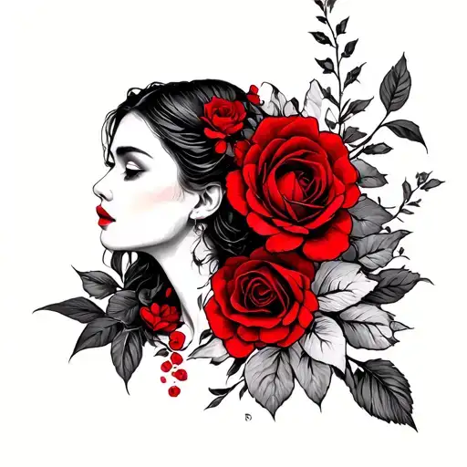 like a poem said by a lady in red you hear the last few words of your life tattoo design idea